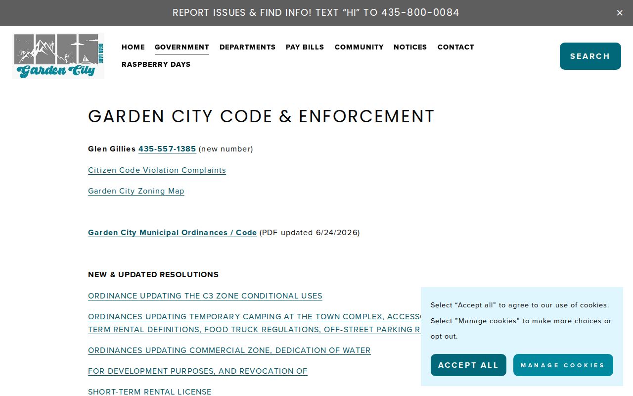 Garden City court docket code and infraction links