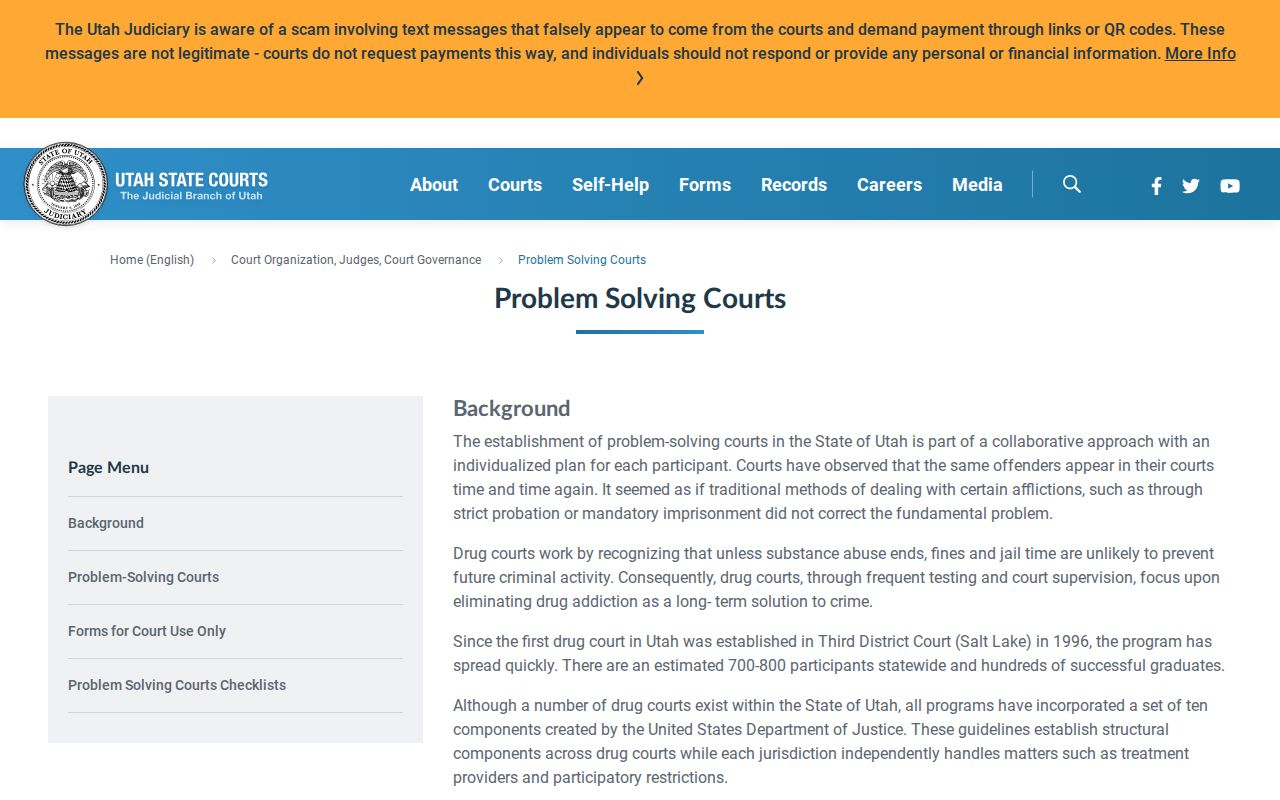 Utah First District problem-solving court locations relevant to Rich County criminal docket routing